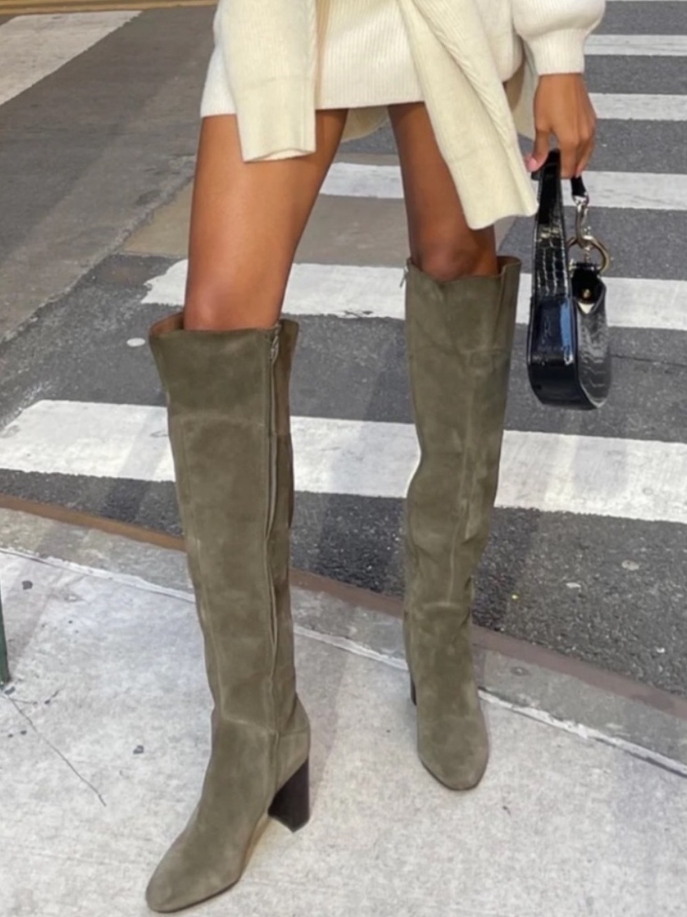 Dolce Vita Army Green Over the Knee Boots